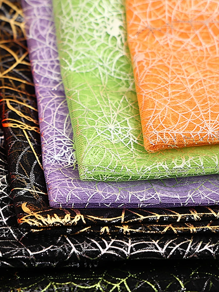 Сетчатая Ткань украшение на Хэллоуин бронзирующий паутина Череп снежинка для