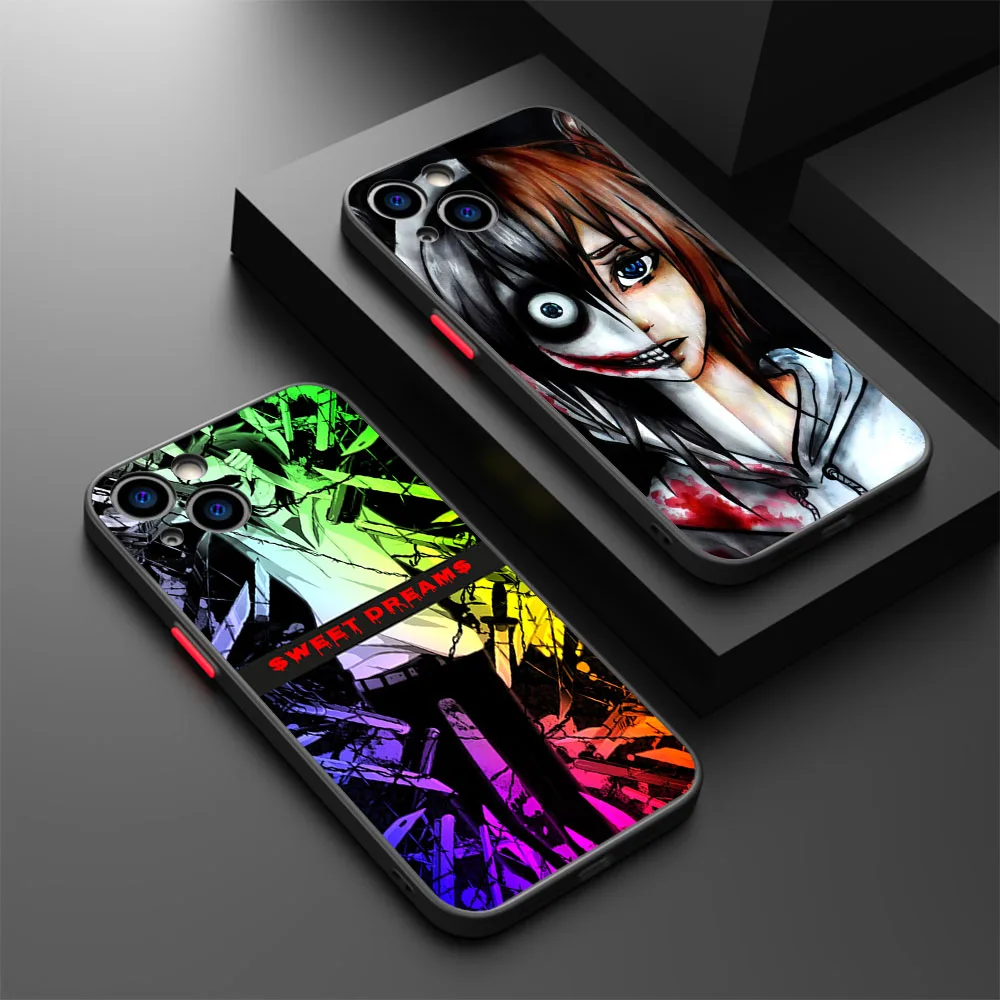 Чехлы для телефонов iPhone 16 15 11 12 13 14 Pro Max X XR 7 8 Plus SE XS Mini Anime Jeff The Killer Skin Feel