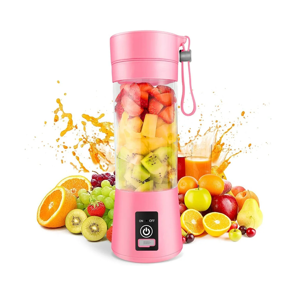 

Portable Blender Mini Blender for Shakes and Smoothies Rechargeable USB 380Ml Traveling Fruit Juicer Cup with 6 Blades