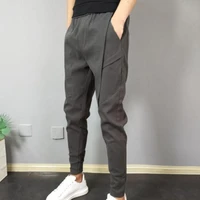 40hotmen trousers solid color slim spring autumn korean style breathable harem pants for daily wear