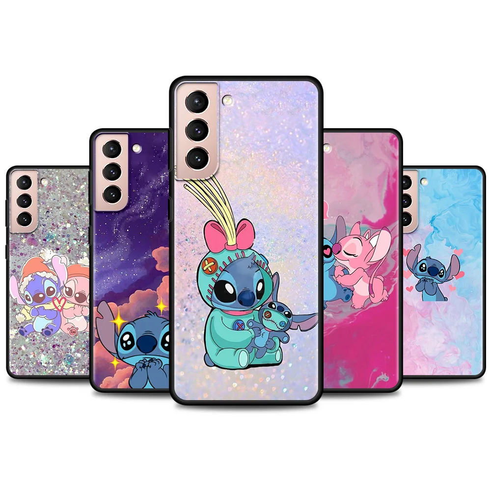 

Disney Bling Rainbow Color Cute Stitch Silicone Shell For Samsung Galaxy S10 4G 5G S9 S8 Plus S7 Edge S10e Soft Cover Back Case