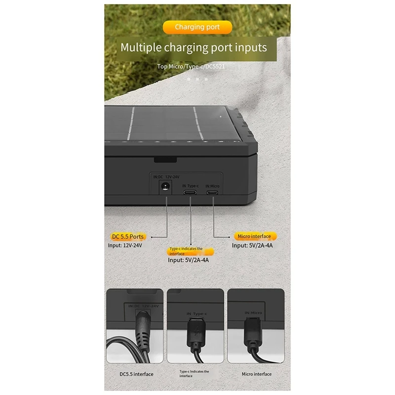 18650 зарядное устройство с солнечной литиевой батареей умное Type-C четыре слота