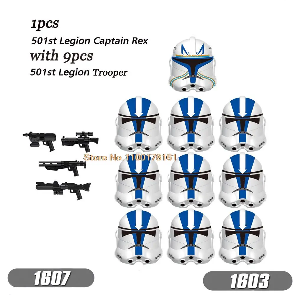 

Hot Classic 10pcs Clone 501 legiond Troopers with Captain Rex Assemble Building Blocks Bricks Action Figureus Toys Kids Gift