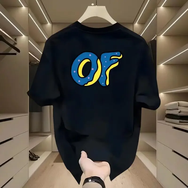 Мужская летняя футболка с коротким рукавом и круглым вырезом