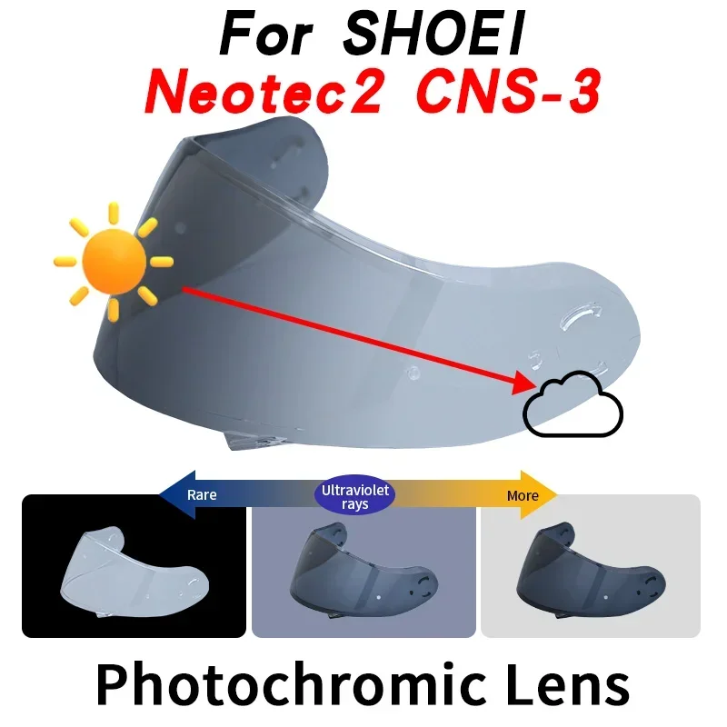 Фотохромные линзы для козырька SHOEI Neotec 2 CNS-3 покрывающие прозрачные