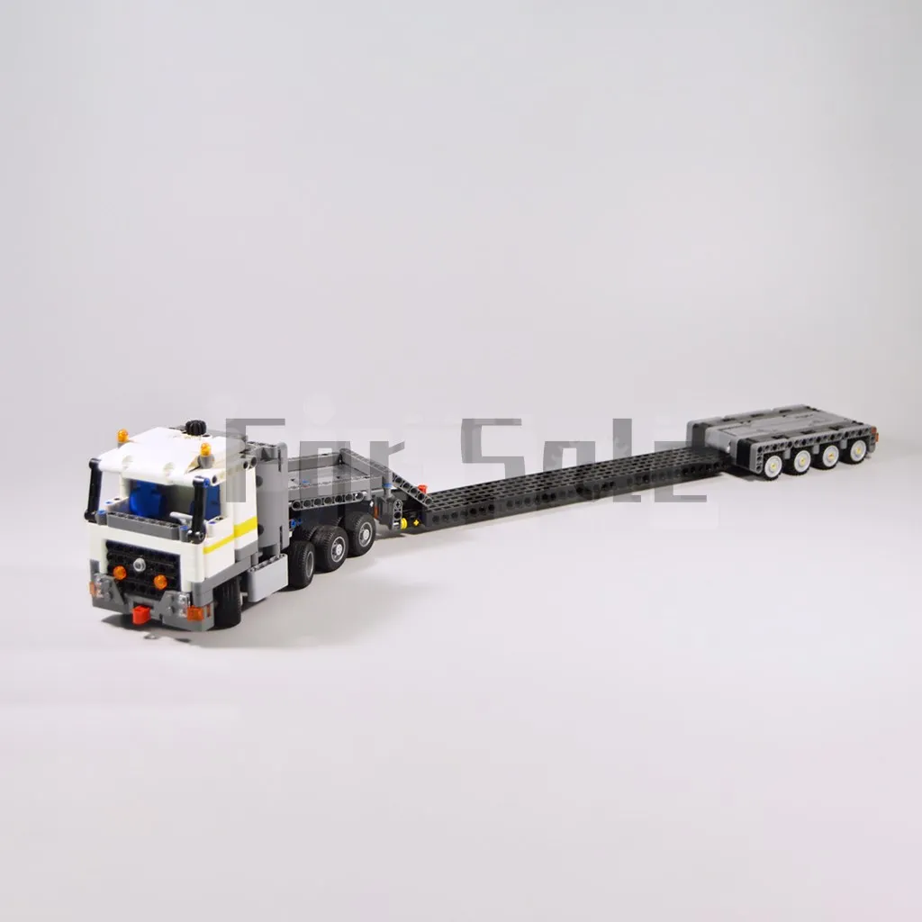 

MOC-43976 8x4 Tractor with Low Loader Trailer Building Block Model Spliced Toy Puzzle Kids Gift