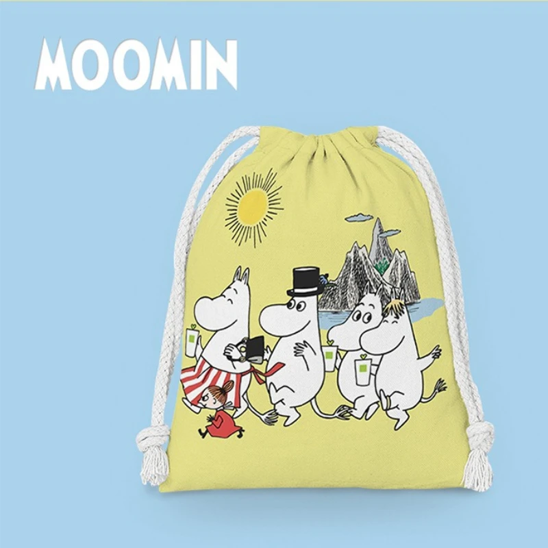 Фото Мешочек на шнурке из серии Kawaii Anime Moomins, с мультяшным дизайном, милый, с HD-печатью, большой вместимости, портативная сумка для хранения, подарок №3