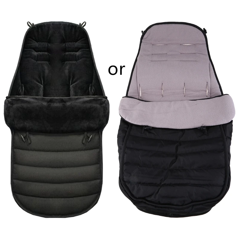 

Baby Stroller Sleeping Bag Pram Warm Footmuff Solid Color Sleepsacks Inner Plush for Universal Stroller Accessories