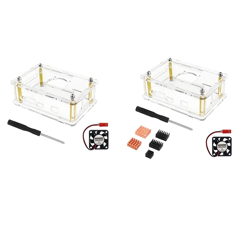 For Orange Pi 4 LTS Acrylic Case Transparent Clear Box With Fan Screwdriver OPI 4LTS