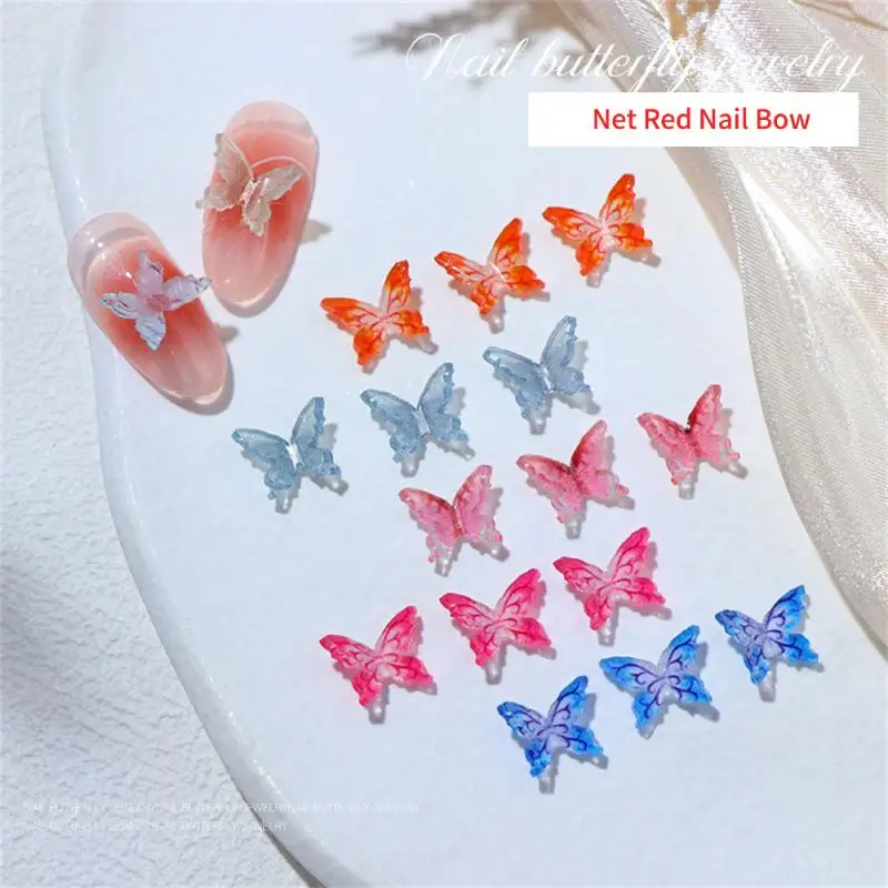 

20 Pcs Nail Decorations Butterfly Fairy Jewelry Series 3D Versatile Resin Ribbon DIY Nail Art Accessories