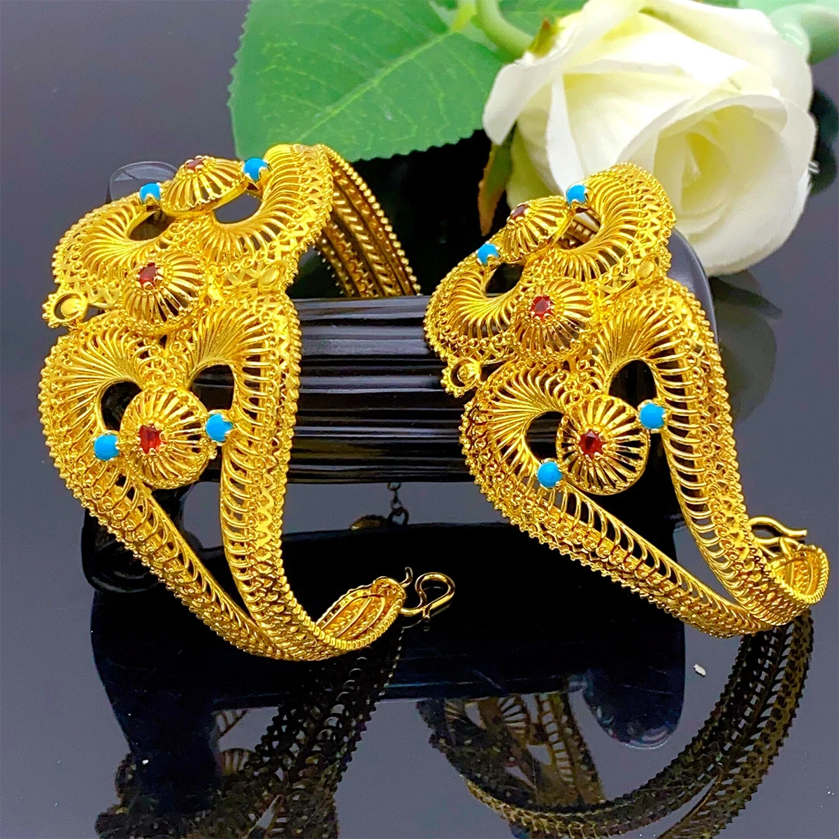 Африканские браслеты ANIID Dubai свадебные ювелирные изделия золотого цвета для