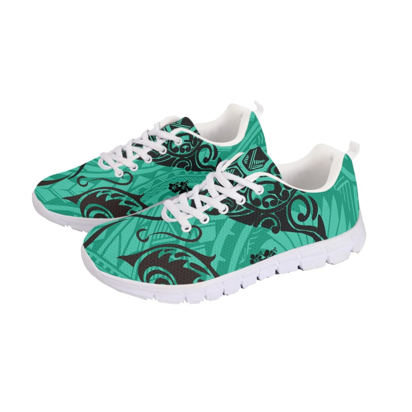 

Polynesian Tribal Samoan Totem Tattoo Samoa Prints Superlight Lace-Up Soft-Soled Trainers Comfort Breathable Mesh Running Shoes