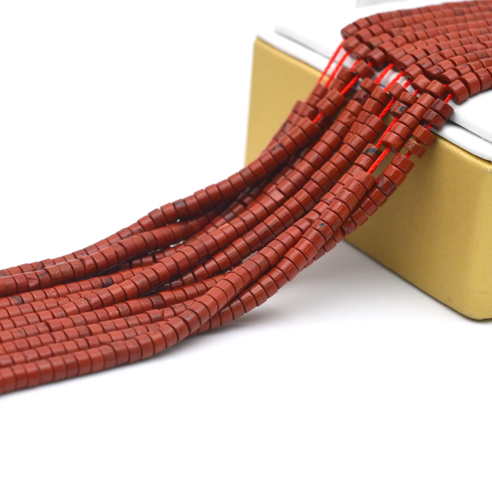 2x3 мм 2x4 3x 6 цилиндр из натурального камня красной яшмы плоская разделительная