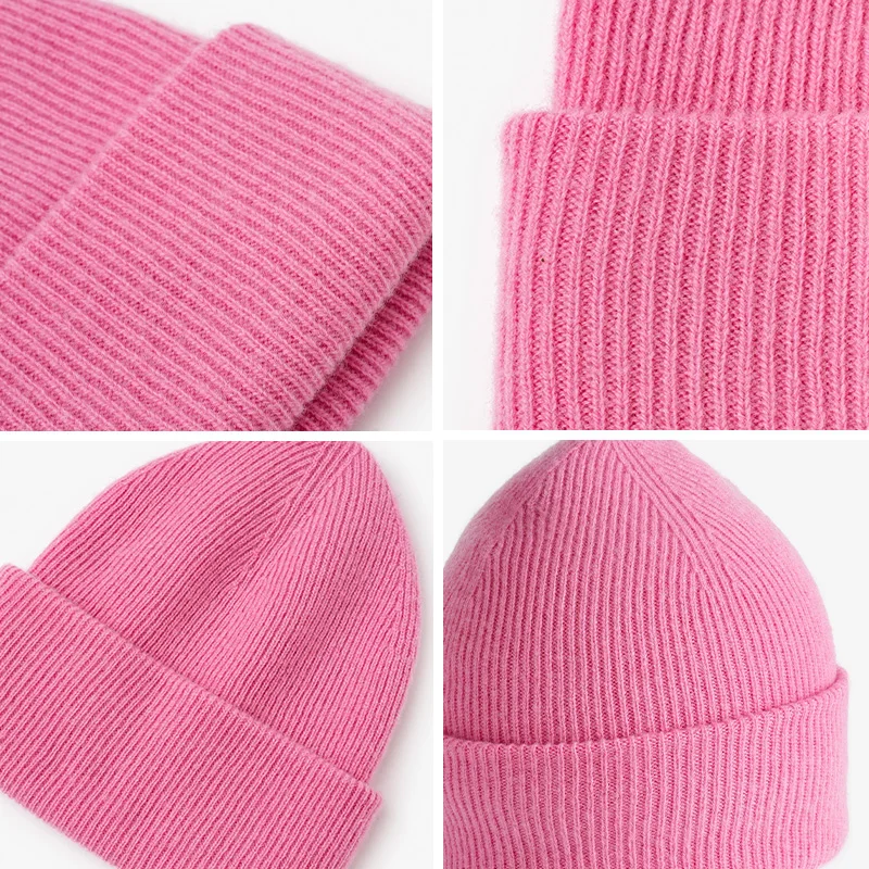 Beanie женская вязаная шапка из овечьей шерсти, однотонная мягкая теплая Повседневная Уличная 2023, модные женские шапки, подарок, 96513 ручной работы (art.: 3920c2d900fb7) - 3920c2d900fb7