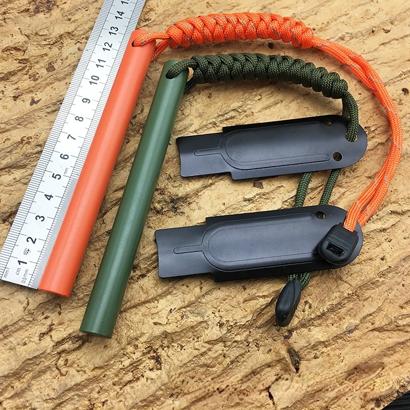 

Colored 12.7 * 127mm outdoor Camping Survival Tool Kits EDC Gear fire and survival whistle strong blade 7-core umbrella rope