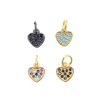 pendant chromatic hearts micro wax inlay natural zircon for jewelry making women vintage earrings bracelet necklace