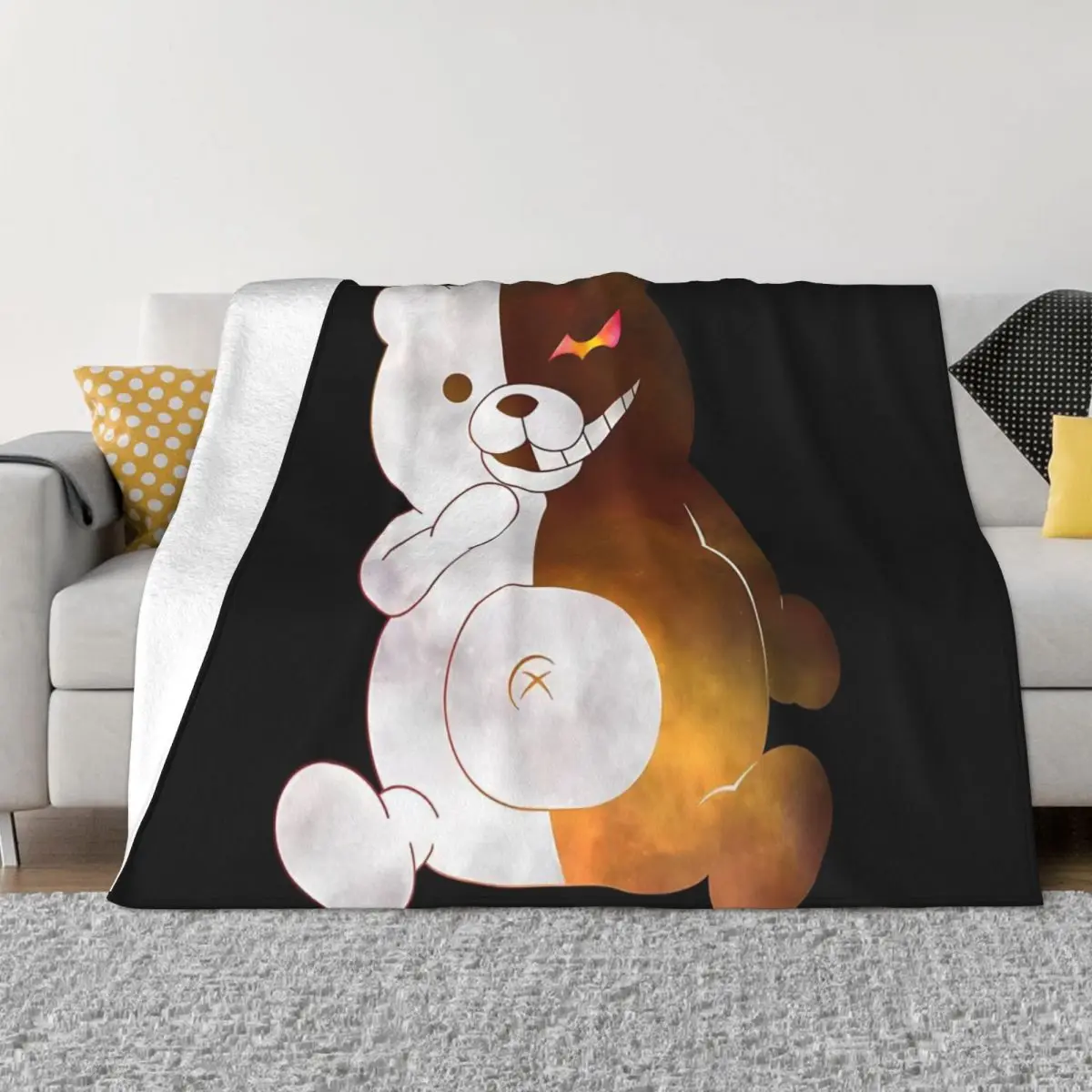 

Портативные теплые пледы Danganronpa Makoto Game медведь Монокума для постельных принадлежностей, путешествий