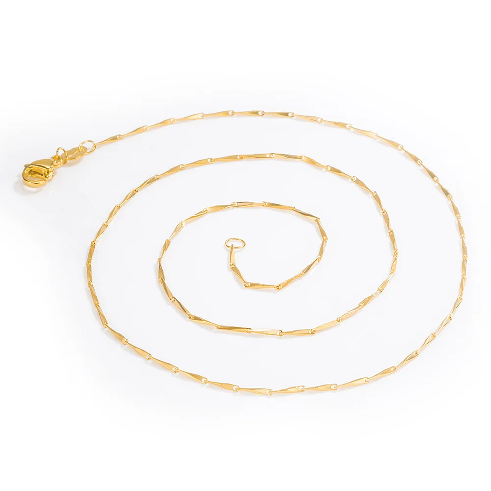 

Guochao Simple Gold Melon Seed Necklace Pendant Belt Chain Female Imitation Gold Single Chain Brass Gold-plated Clavicle Chain