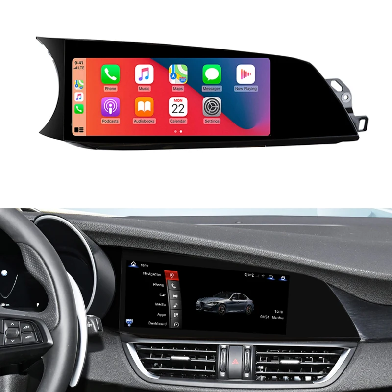 Фото Автомагнитола 1920*720p HD с Snapdragon 668, Carplay и навигацией для Giulia, Android 13, экран 2017-2020 №1