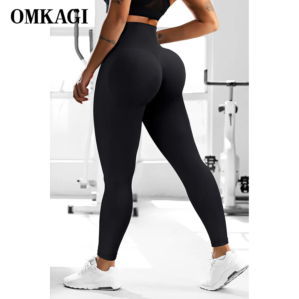 OMKAGI леггинсы для фитнеса Бесшовные Леггинсы Спортивные Женские однотонные