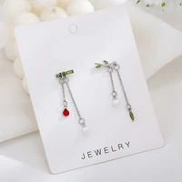 2021 new bamboo tassel dangle earrings for women teens girls ethnic elegant trendy natural style pearl earring fashion jewelry
