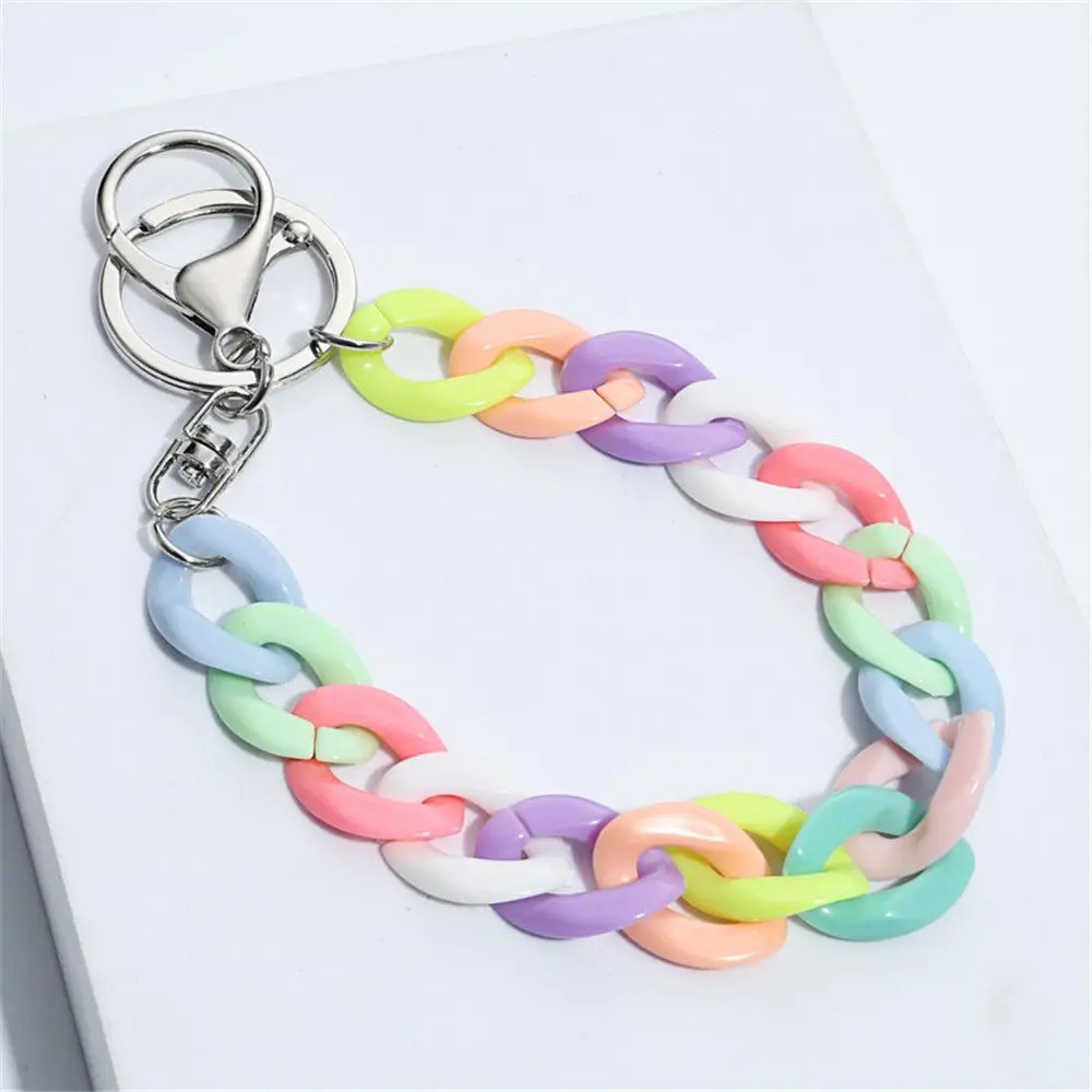 Fashion Jewelry Colorful Keys Rope Girls Lady Phone Lanyard Acrylic Chain Phone Case Hanging Cord Mobile Phone Chain