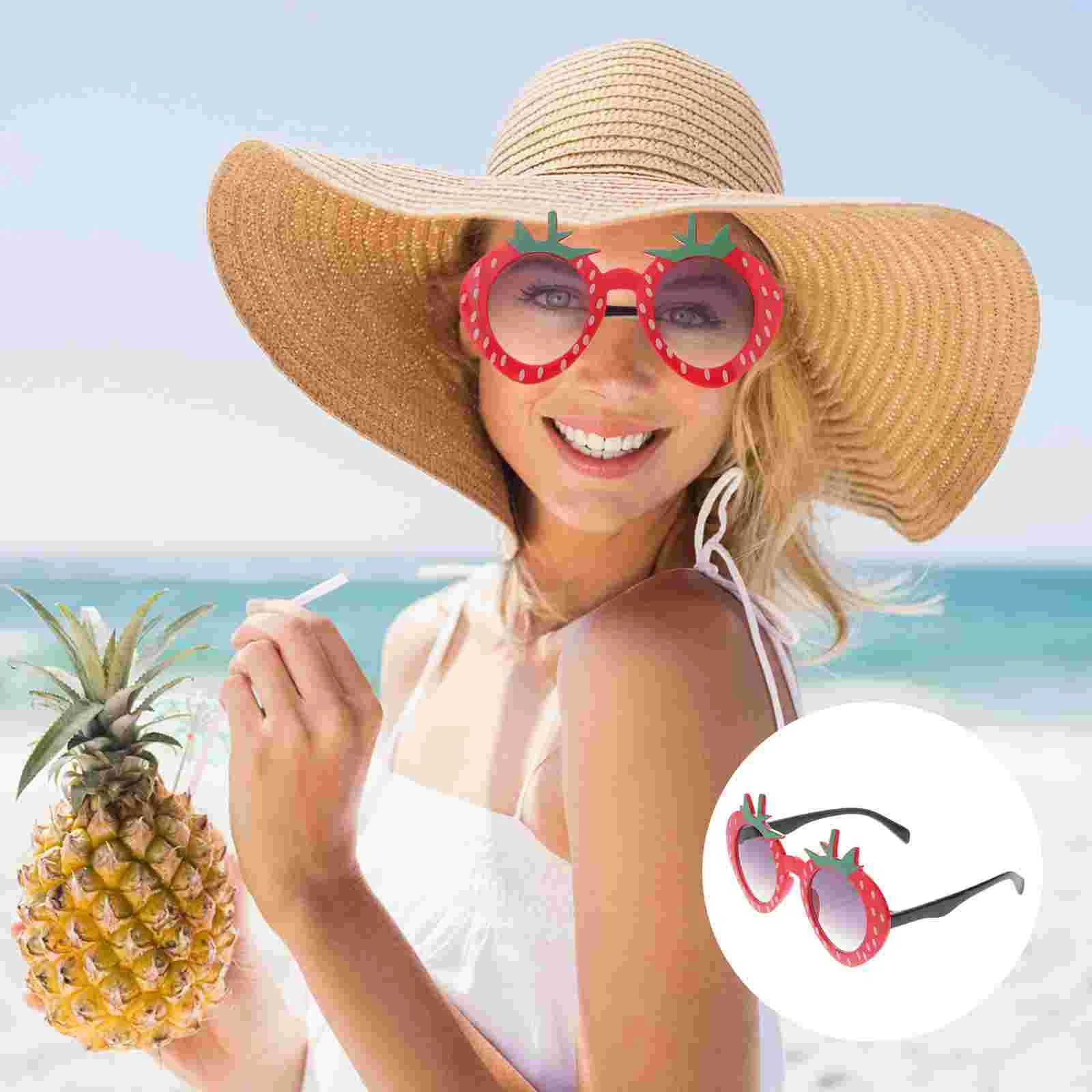 

1pc Strawberry Glasses Fancy Dress Party Glasses Accessory Fashion Funny Creative Sunglasses