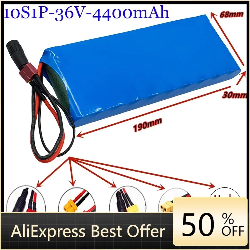 

New 36V battery 10S1P 4.4Ah 36V 4400mAh 18650 lithium ion battery pack ebike electric car bicycle scooter belt 20A BMS 250-500W