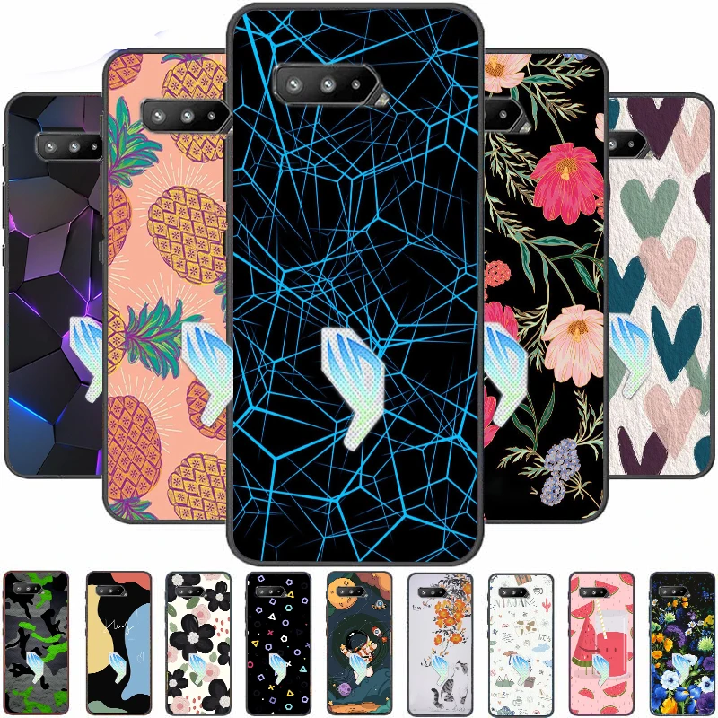 

For ASUS ROG Phone 5 ZS673KS Case Painted Soft TPU Silicone Back Cover ROG Phone 5 Pro Cases Bumpers Oil Painting