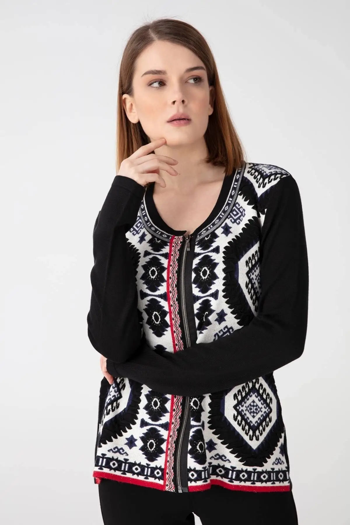 

Женский кардиган с круглым вырезом Li Black, повседневный вязаный качественный модный кардиган, свитеры, свободный свитер, джемпер