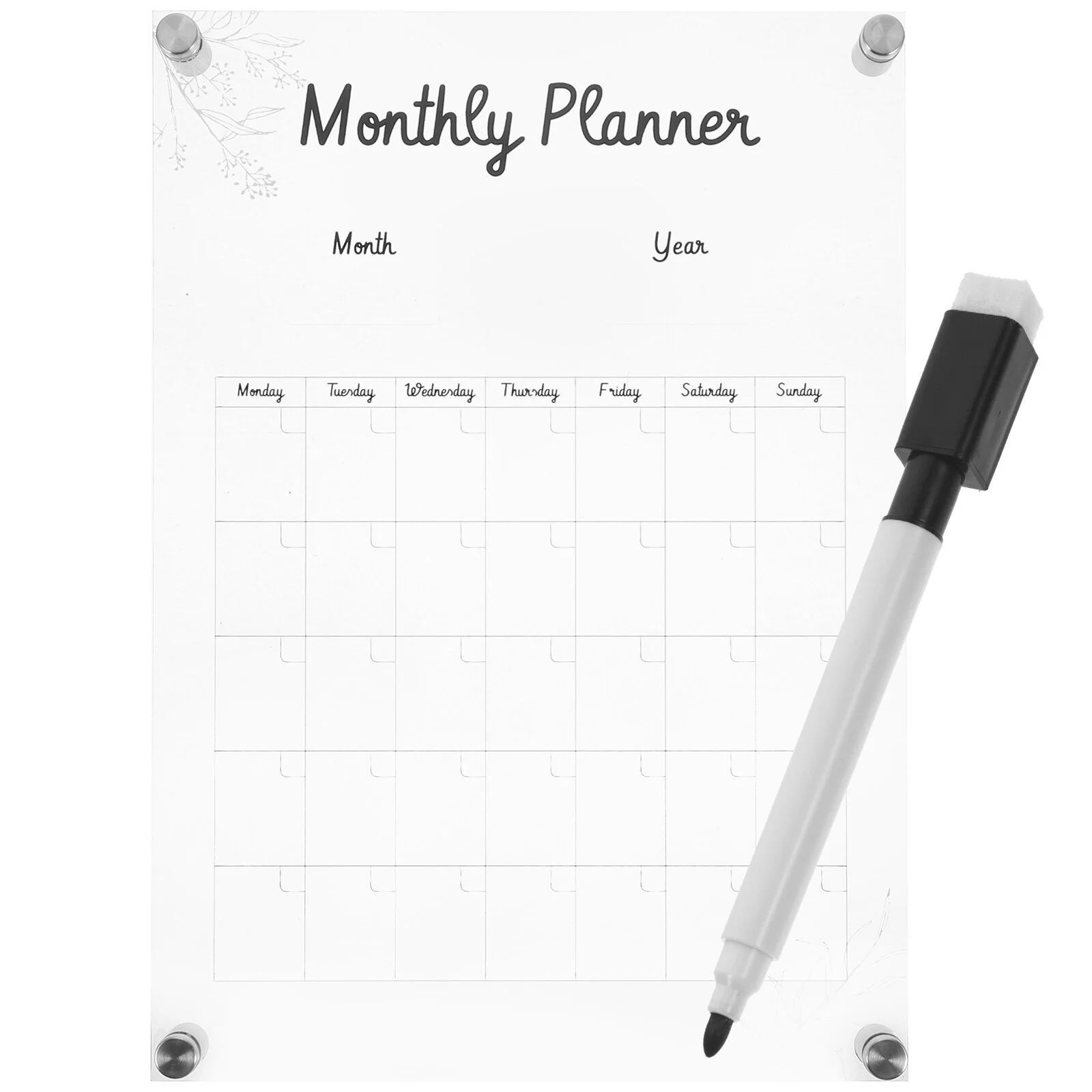 

Monthly Plan Message Board Blank Transparent Board Acrylic Dry Sign Acrylic Sheet Door Hanging Compact
