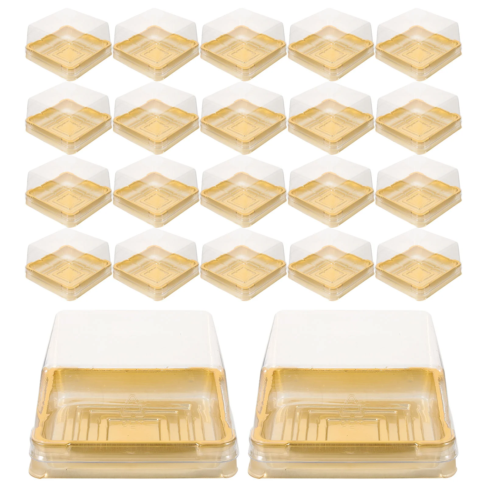 

50 Pcs Christmas Shams Cake Carrier Cover Leis Container With Lids Plastic Single Cupcake Holders Gifts