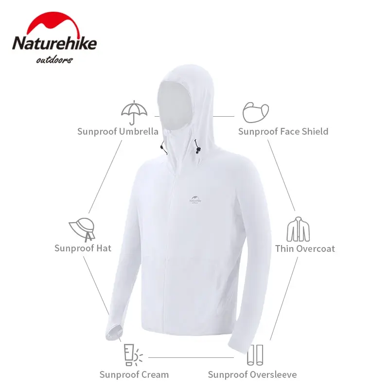 

Naturehike Summer Knitted Long Sleeved Ice Feeling Sunscreen Clothing Outdoor Breathable Sunscreen Mask UV Protection Jacket