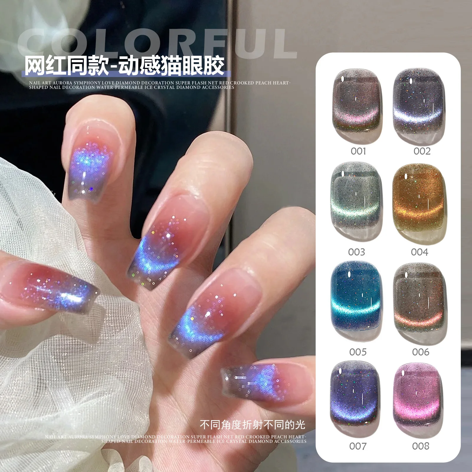 

9D Laser Cat Eye Gel Nail Polish Holographic Soak Off UV LED Gel Lacquer Magnetic Hybrid Gel Varnish For Manicure Wholesale