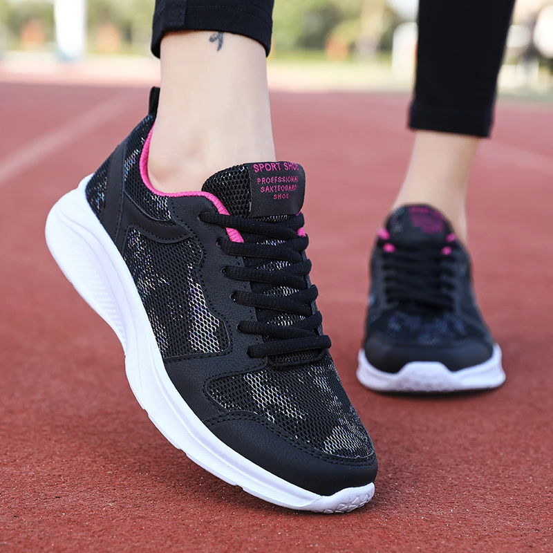 

New Running Shoes for Women Outdoor Breathable Fashion Mens Jogging Shoes Fitness Sneakers Couple Sports Sequins Sneaker Female