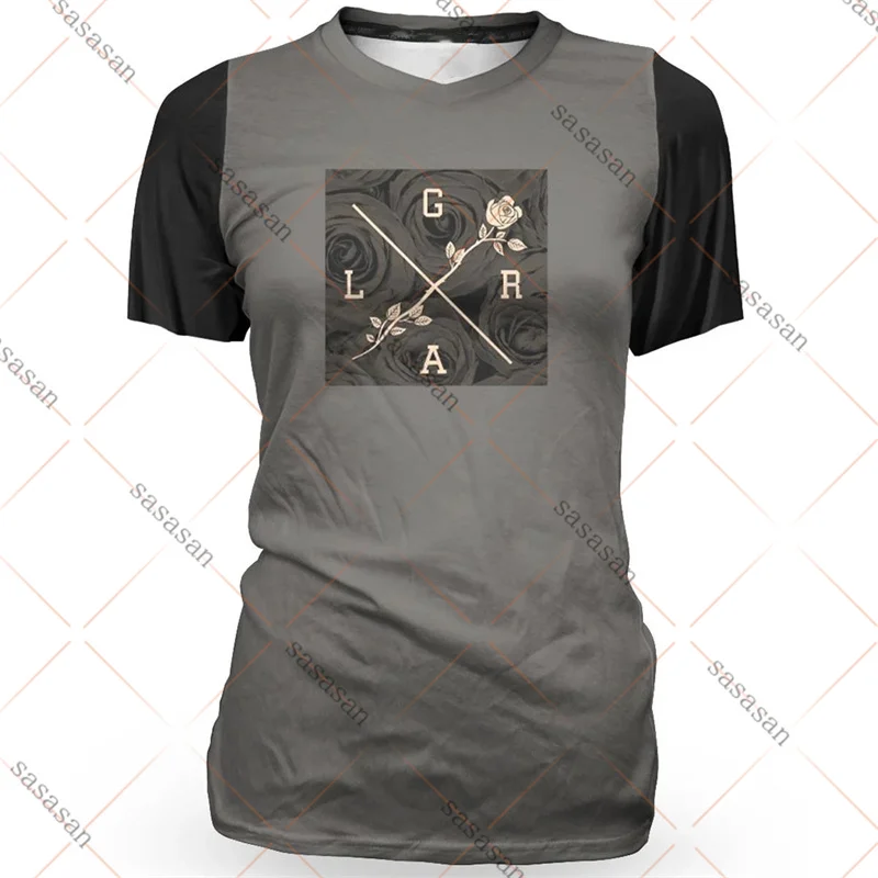 2022 Женская свободная футболка с коротким рукавом для езды на горном велосипеде