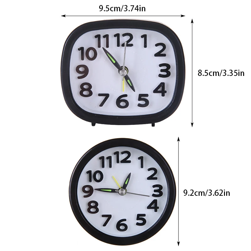 Квадратный Круглый Маленький Бесшумный Настольный Будильник Портативные Часы С