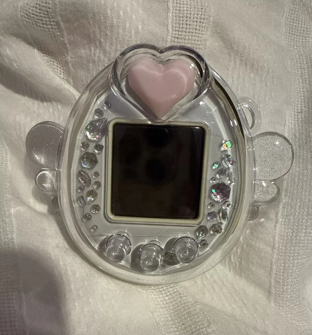 Фото Защитный чехол Tama Gotchi Ultra Clear Crystal Angel Heart, прозрачный блестящий чехол Tama Gotchi Ps Id Idl Meets Mix 4u 4u Plus №3