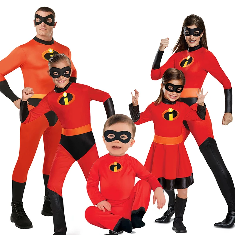 Violet Dash Kids Cosplay Jumpsuit Adult Superhero Family Costume For Halloween Carnival Baby Jack Jack Costume