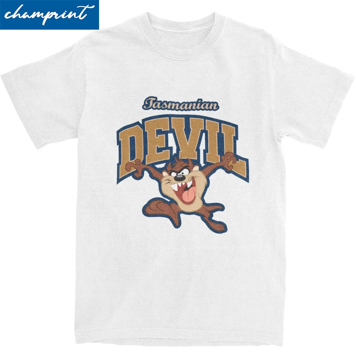 ü Men Women's TAZ Cartoon Tasmanian Devil (2) Футболки 100% Bawełna Odzież Śmieszne Koszulki z Krótkim Rękawem Crew Neck Oryginalny