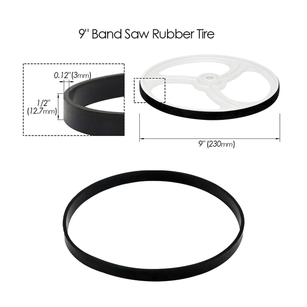 

1x Bandsaw Bands Rubber Tire Woodworking Tool Spare Part For 8/9/10/12/14 Inch Band Saw Scroll Wheels Saw Rubber Band