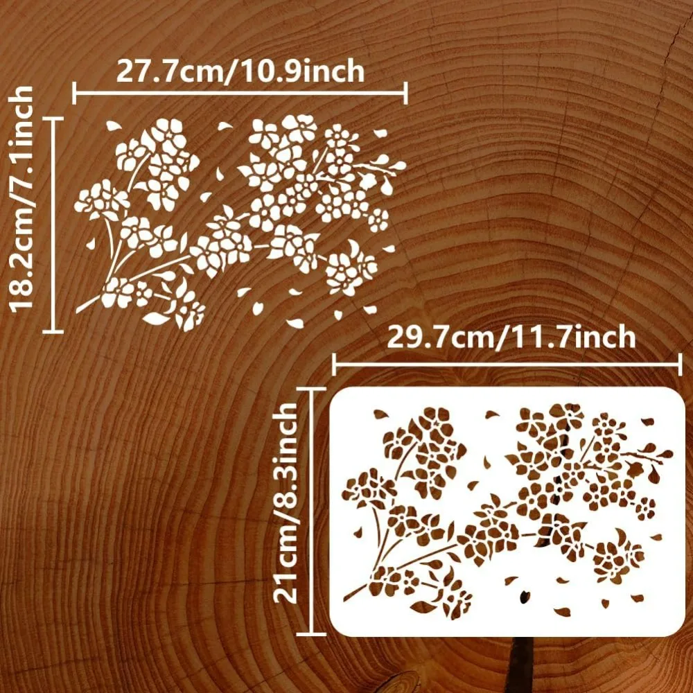 Трафарет для рисования цветов сливы 8 3x11 7 дюйма большой шаблон многоразовый