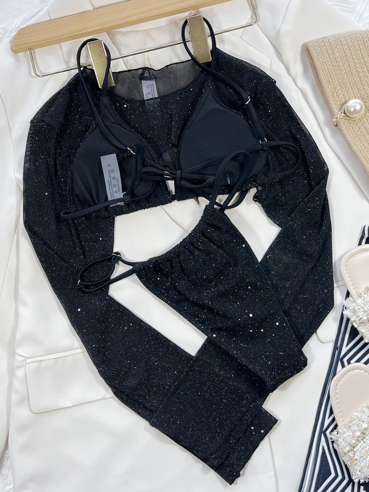 Купальник Vigorashely однотонный 3 шт./компл. женский сексуальный купальник с высоким