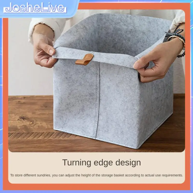 

The Edge Of Felt Is Quite Wide Storage Basket The Hand-made Car Line Is Flat Feel Comfortable Clothes Felt Storage Baskets