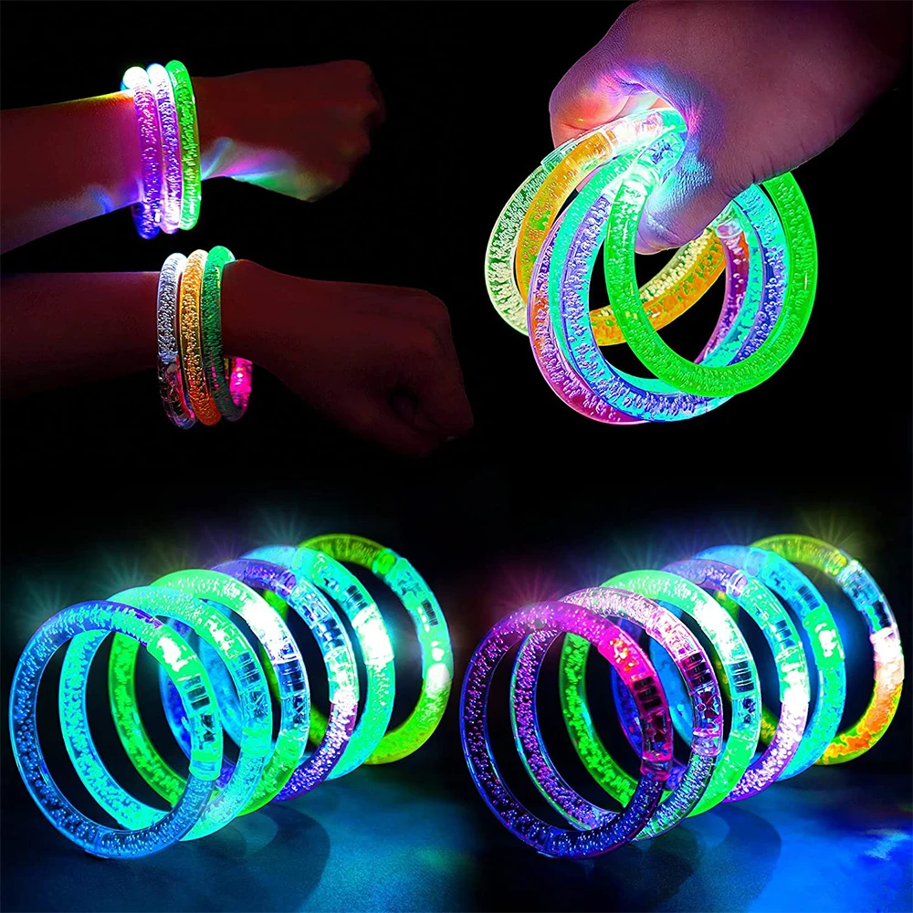 

Glow Sticks Bracelets Wristband Glow in The Dark LED Flashing Luminous Bangle Bracelet For Birthday Gift Neon Party Supplies