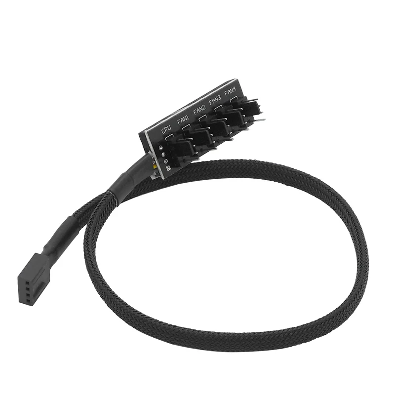 Angitu Motherboard  CPU 1 to 5 4-pins TX4 PWM Fan Hub Computer Cooler Power Extension Cable Adapter