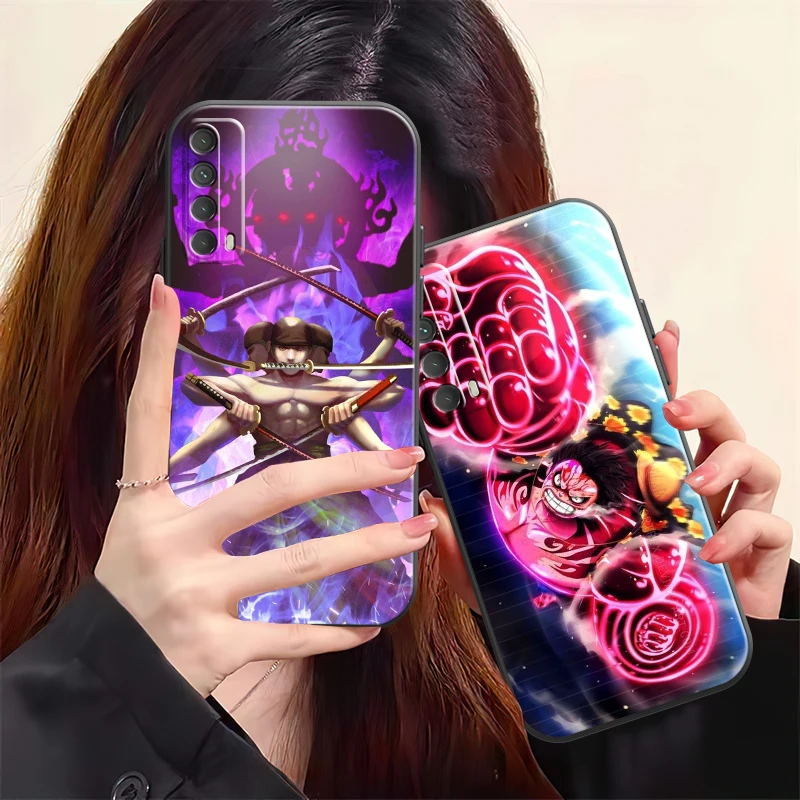 

One Piece Anime Phone Case For Huawei Y7S Y9A Y6 2019 Y7P 2020 Y8S Y7 2019 Y9 2019 Carcasa Silicone Cover Soft Black