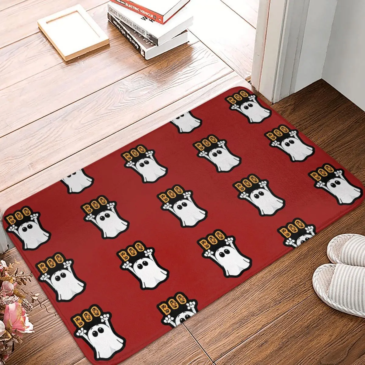 

Ghost of Disapproval Non-slip Doormat Red Boo Living Room Kitchen Mat Prayer Carpet Indoor Modern Decor