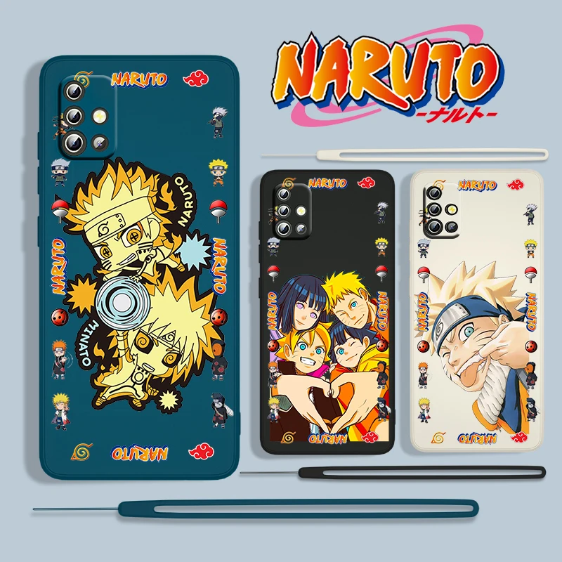 

Anime NARUTO Cute Boys For Samsung Galaxy A73 A53 A33 A52 A32 A22 A71 A51 A21S A03S A50 5G Liquid Rope Phone Case Fundas Cover