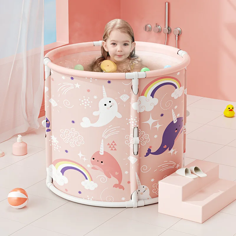 Children Bath Bucket Baby Bath Bucket Baby Swimming Bucket Household Foldable Newborn Bath Bucket Bath Basin